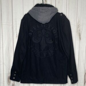 Affliction Black Premium Men's Black Hooded Jacket